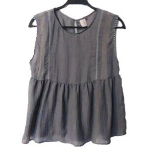 K By Kinnucan's Gray Peplum Blouse Medium